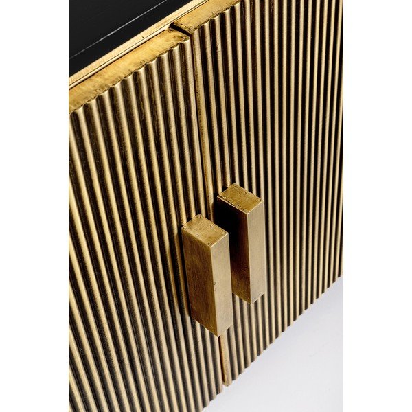 Czarna/w naturalnym kolorze komoda 160x80x40 cm Virat – Bizzotto-image-2