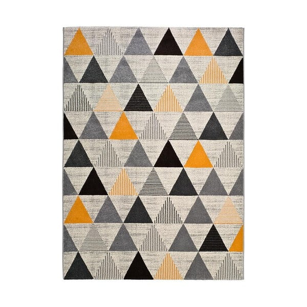 Szaro-pomarańczowy dywan Universal Leo Triangles, 160x230 cm