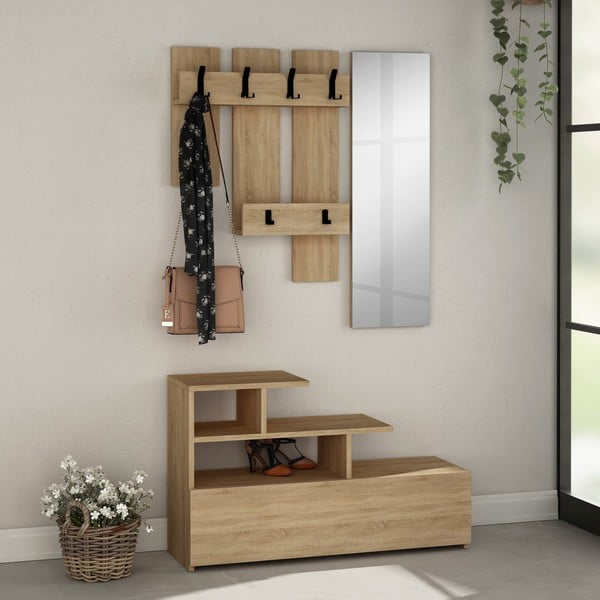 Zestaw do przedpokoju w dekorze dębu Vesty – Kalune Design-image-2