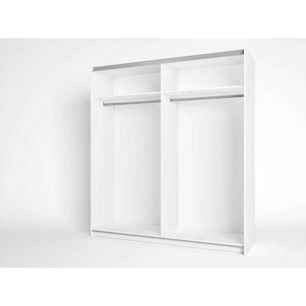 Biała szafa w dekorze dębu z drzwiami przesuwnymi 182x200 cm Sahara – Marckeric-image-1