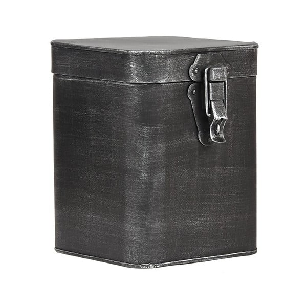 Czarny pojemnik metalowy LABEL51, wys. 18,5 cm