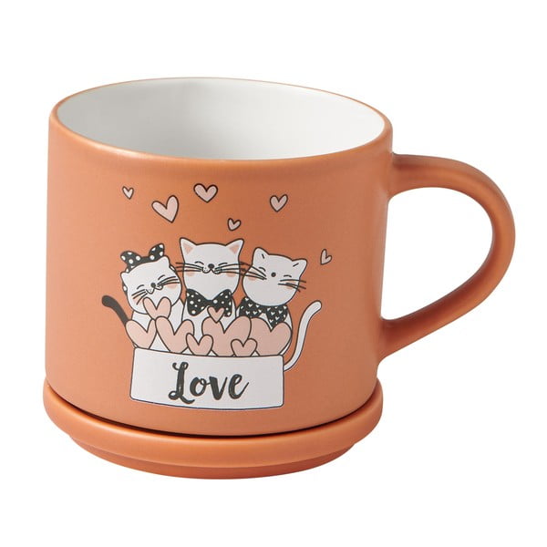 Pomarańczowe/beżowe porcelanowe kubki zestaw 2 szt. 350 ml Cats – Brandani-image-3