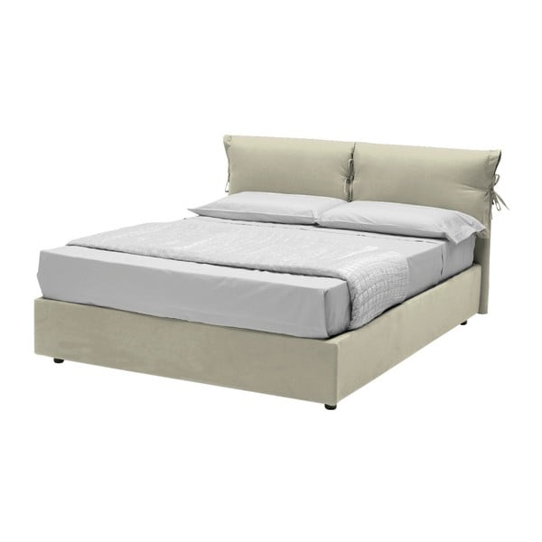 Beżowe łóżko 2-osobowe ze schowkiem 13Casa Iris, 160x190 cm