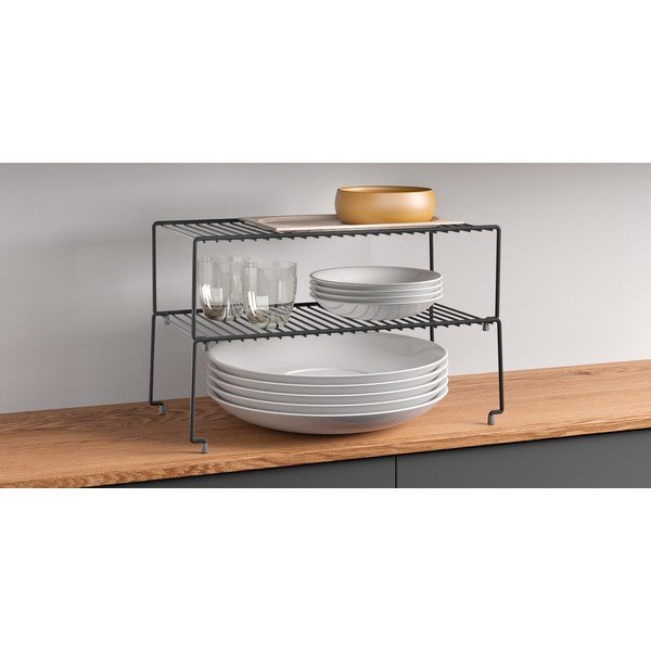 Czarna dodatkowa półka do kuchni Metaltex Brooklyn Lava-image-1