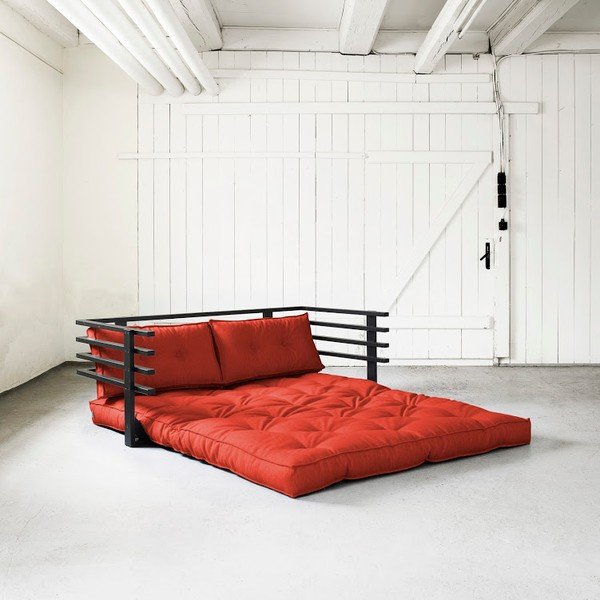 Sofa rozkładana dwuosobowa Karup Funk Black/Red-image-1