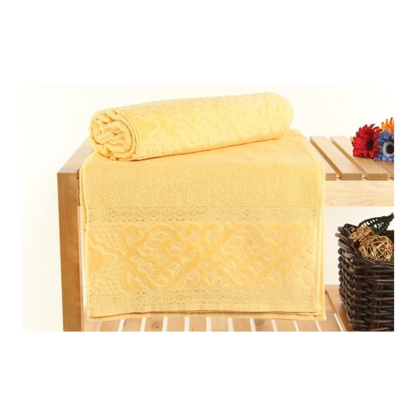 Zestaw 2 ręczników Meltem Yellow, 70x140 cm