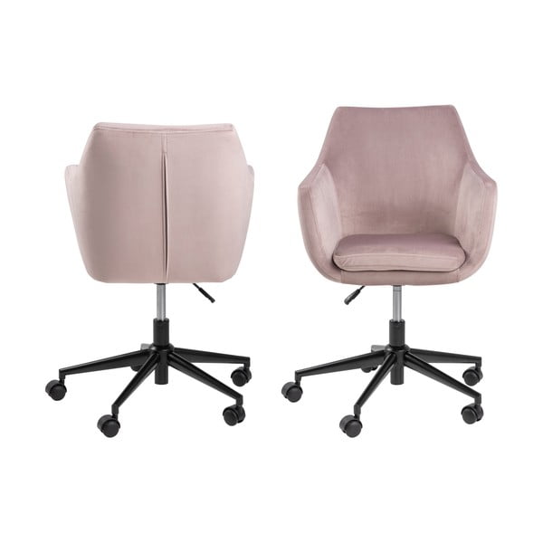 Różowy fotel biurowy Actona Nora-image-3