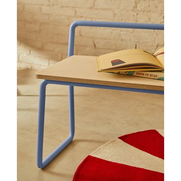 Niebiesko-naturalna ławka Tinn – Kave Home-image-1