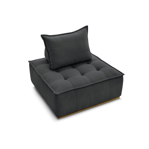 Ciemnoszary fotel z tkaniny szenilowej Elisa – Bobochic Paris-image-4