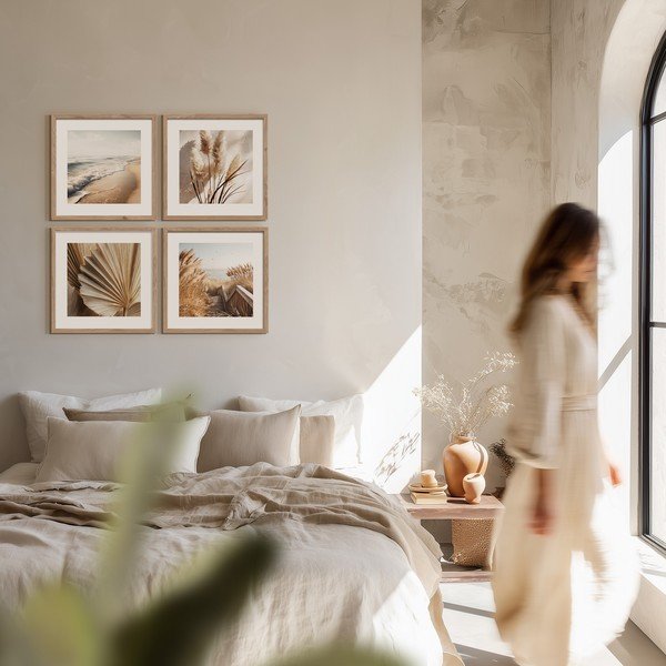 Obrazy zestaw 4 szt. drukowane z ramą w zestawie 30x30 cm Boho Dreams – Styler-image-2