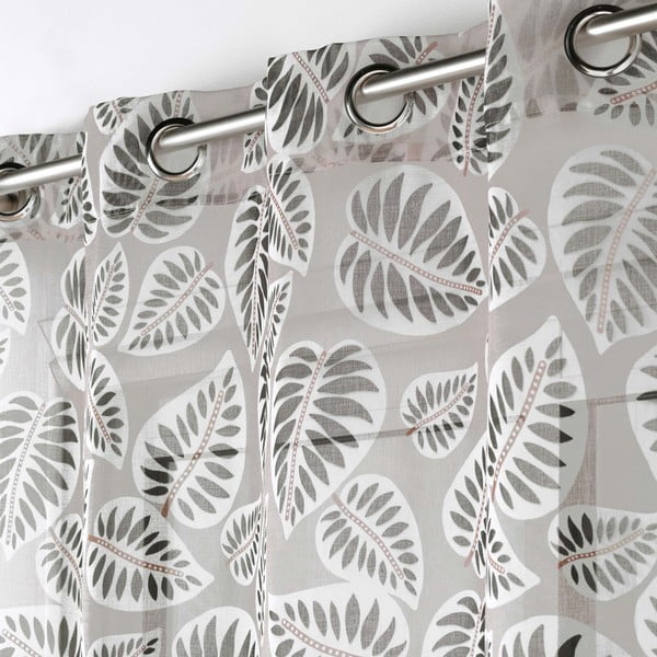 Czarno-beżowa firanka z woalu 140x280 cm Alma – douceur d'intérieur-image-1