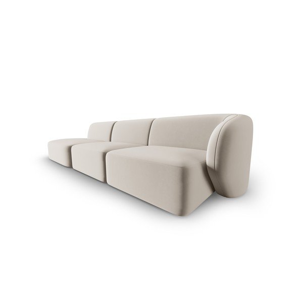 Beżowa aksamitna sofa prawostronna 311 cm Paolo – Milo Casa-image-2
