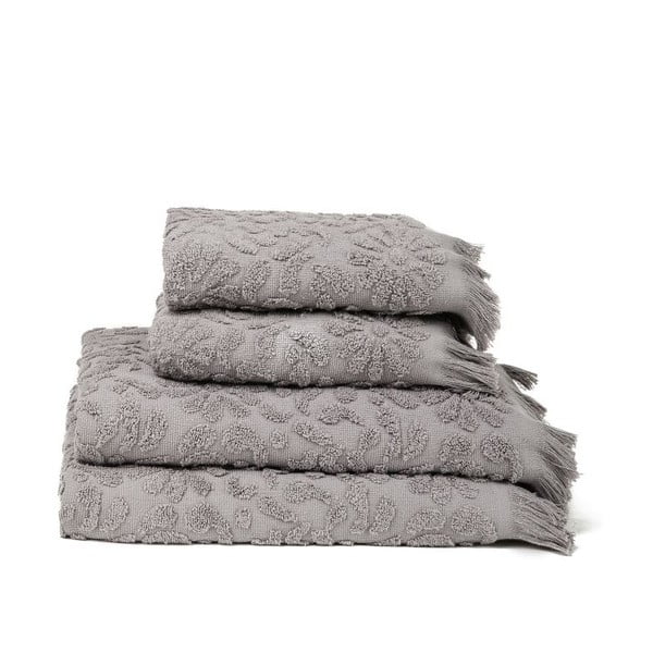 Zestaw 4 ręczników Riad Grey, 50x90 cm + 70x140 cm