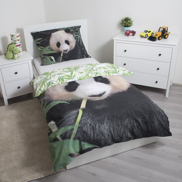 Bawełniana pościel dziecięca jednoosobowa 140x200 cm Panda – Jerry Fabrics-image-2