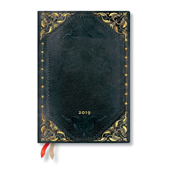 Kalendarz na 2019 rok Paperblanks Midnight Rebel Horizontal, 13x18 cm