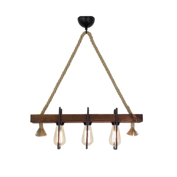 Drewniana lampa wisząca Demir, 3 żarówki
