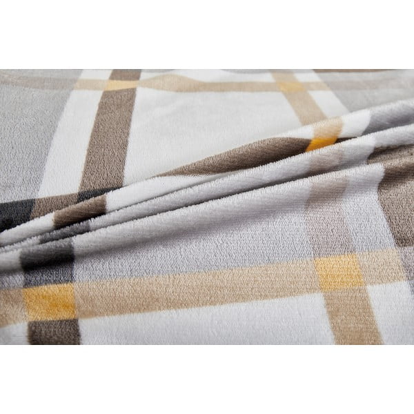 Szaro-brązowa pościel jednoosobowa z mikropluszu 140x200 cm – My House-image-3