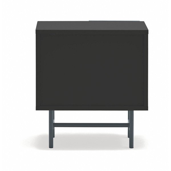 Czarna/antracytowa szafka nocna z matowym wykończeniem z półką Nube – Teulat-image-4