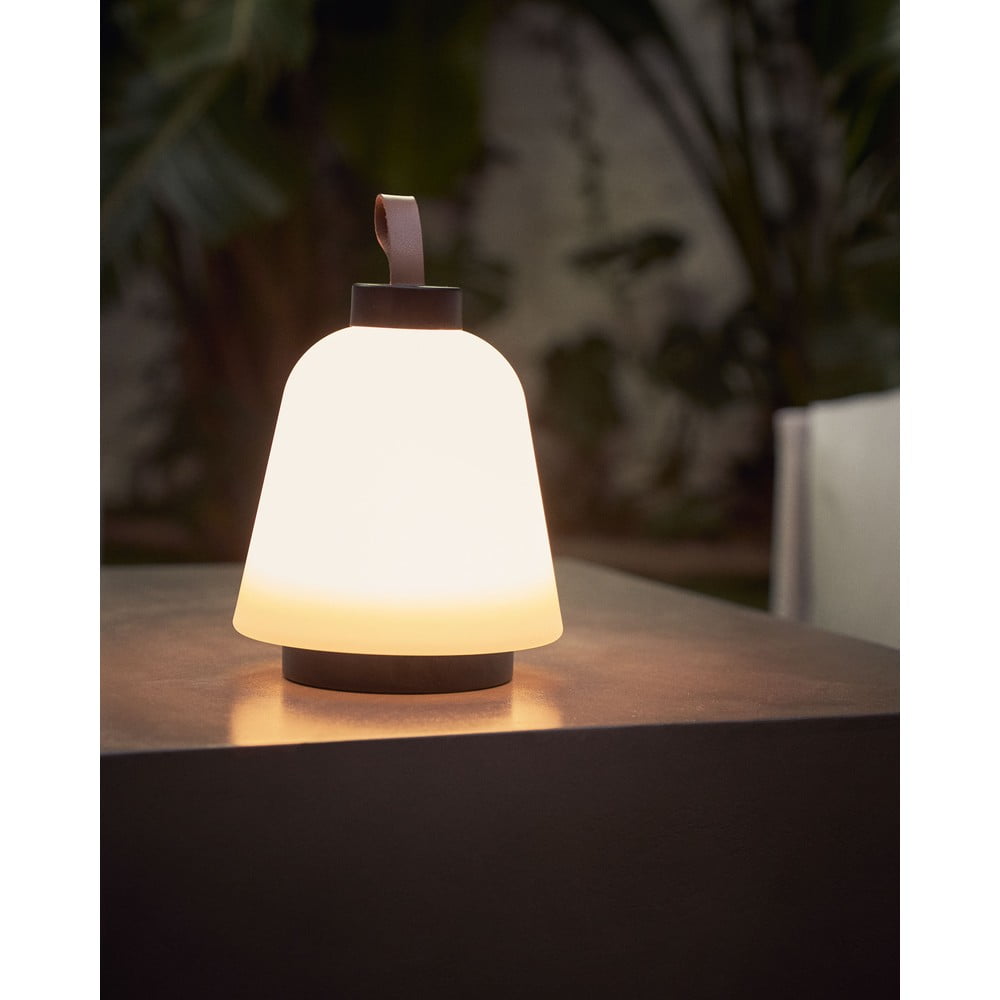 Biała plastikowa lampa stołowa LED ze ściemniaczem (wysokość 24 cm) Udiya – Kave Home (zdjęcie 4)