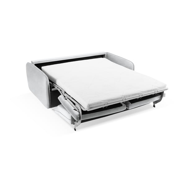 Jasnoszara aksamitna rozkładana sofa 214 cm Vienna – Cosmopolitan Design-image-4