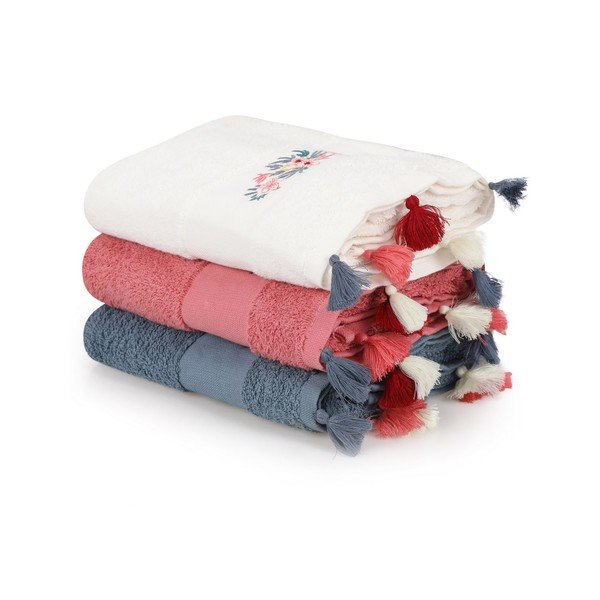 Bawełniane ręczniki frotte zestaw 3 szt. 50x90 cm Asorti – Foutastic