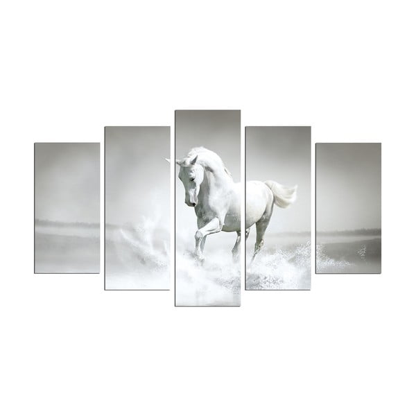 Obraz wieloczęściowy White Horse, 110x60 cm