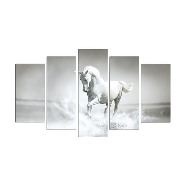 Obraz wieloczęściowy White Horse, 110x60 cm