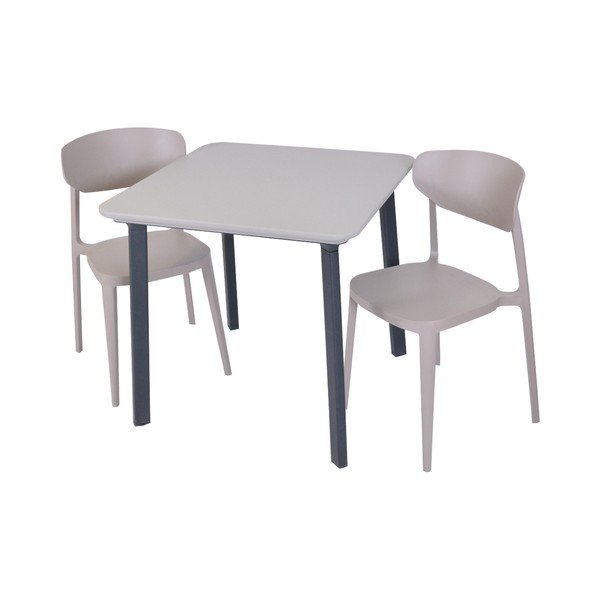 Jasnobrązowe plastikowe krzesło ogrodowe Mare – Rojaplast-image-1