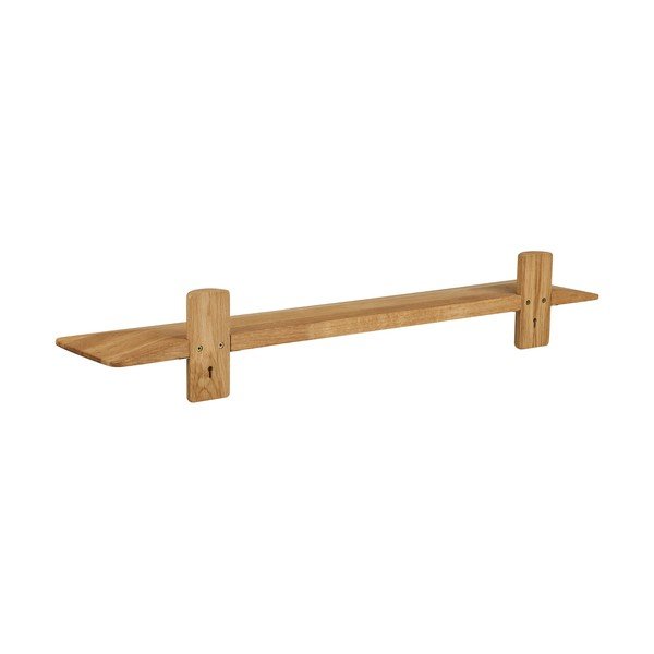 Półka z litego drewna dębowego w jasnym naturalnym kolorze 110 cm Calcata – House Nordic-image-4