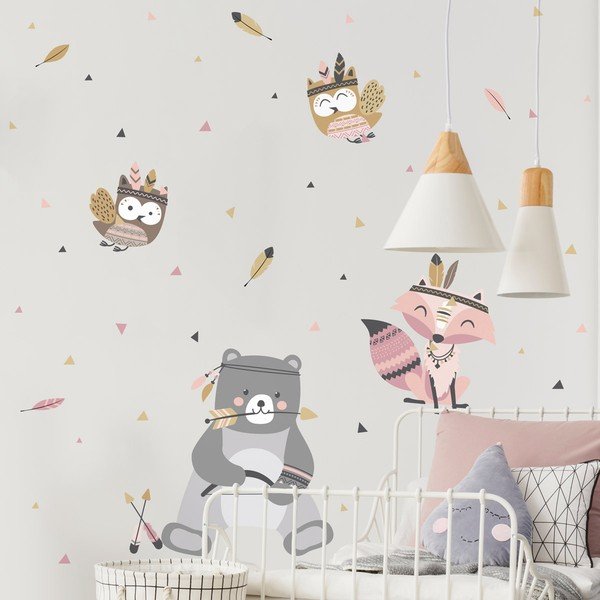 Dziecięce naklejki ścienne Ambiance Bear Indian Sweet-image-3