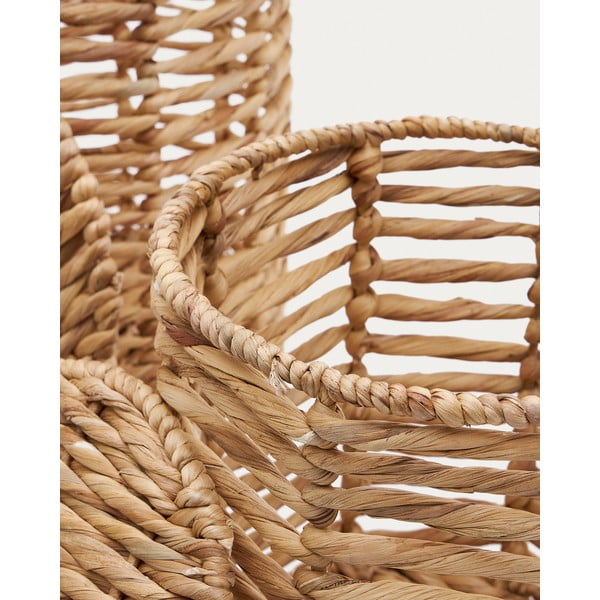 Dziecięce kosze na zabawki z hiacyntu wodnego w naturalnym kolorze 2 szt. ø 30x50 cm Venezia – Kave Home-image-3