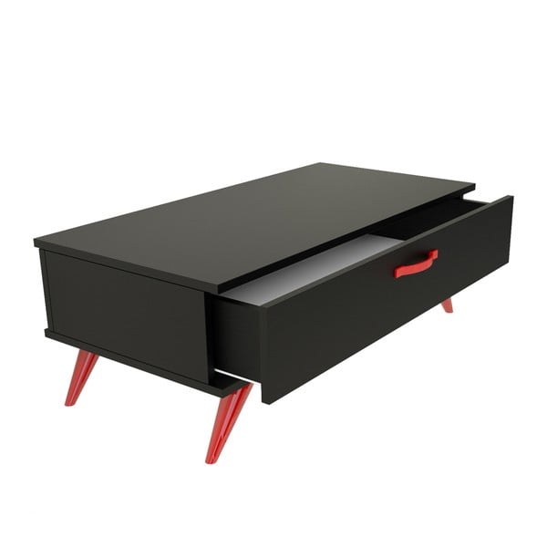 Czarny stolik z czerwonymi nogami Magenta Home Coulour Series