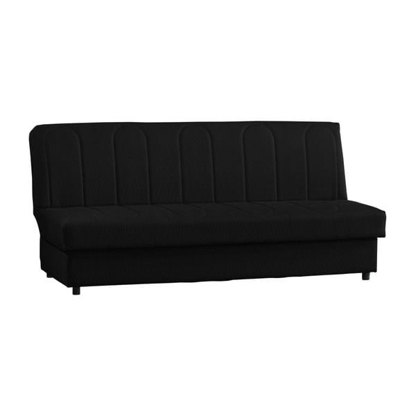czarna trzyosobowa sofa rozkładana ze schowkiem Esidra Pause