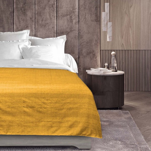 Żółta narzuta 220x240 cm Lucile – douceur d'intérieur-image-1