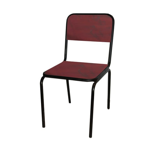 Bordowe krzesło z litego drewna jodłowego Industrial – Antic Line