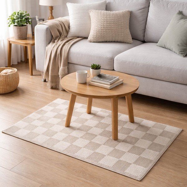 Dywan z mieszanki bawełny odpowiedni do prania w naturalnym kolorze 50x80 cm Jenna – douceur d'intérieur-image-2