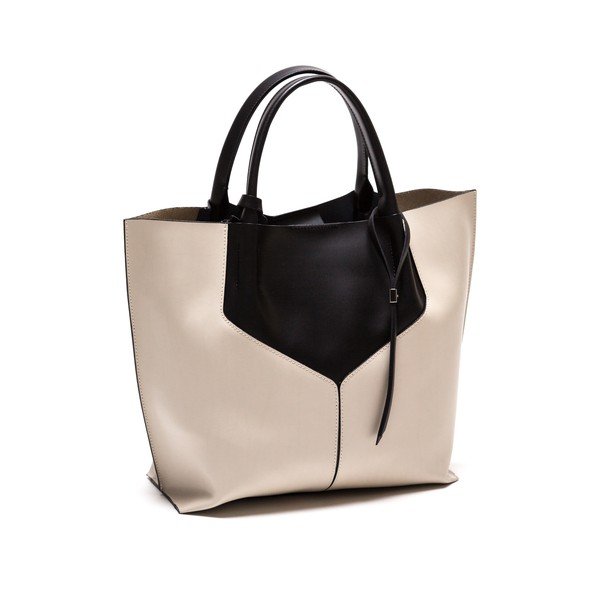 Skórzana torebka Anna Luchini 86 Nero Beige-image-2