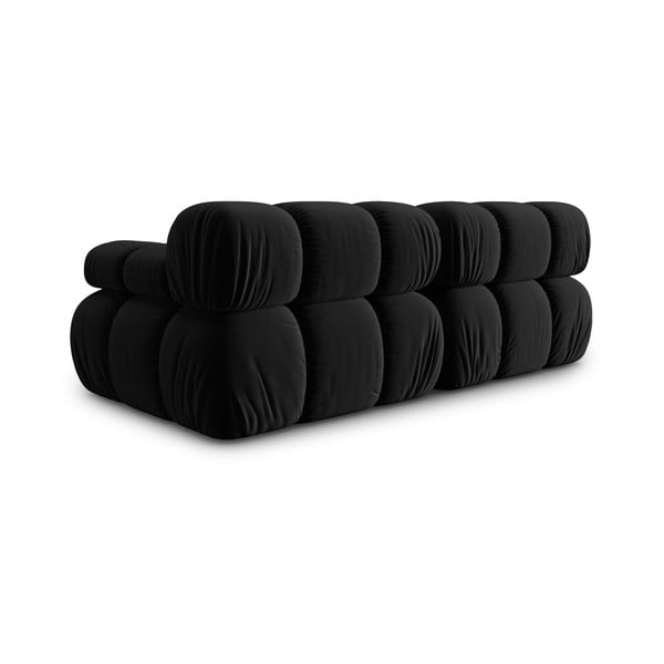 Czarna aksamitna sofa 188 cm Bellis – Micadoni Home-image-4