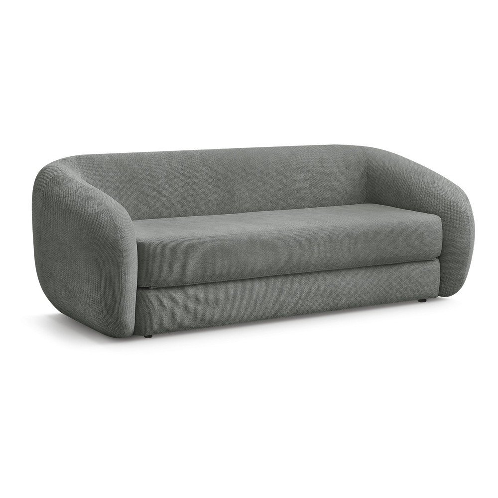 Ciemnoszara rozkładana sofa z tkaniny szenilowej 228 cm Neyo – Bobochic Paris (zdjęcie 9)