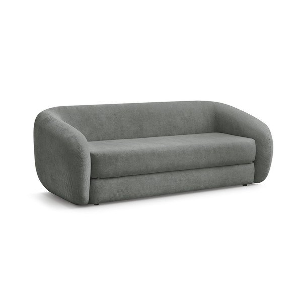 Ciemnoszara rozkładana sofa z tkaniny szenilowej 228 cm Neyo – Bobochic Paris-image-2