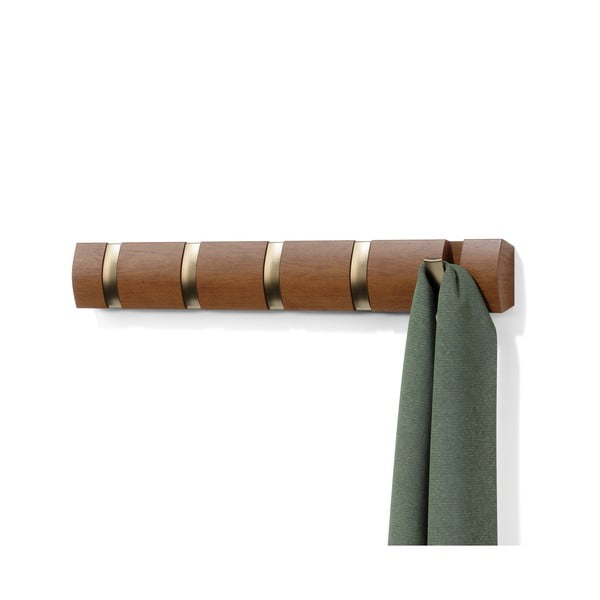 Brązowy wieszak ścienny z litego drewna topolowego Flip – Umbra-image-4