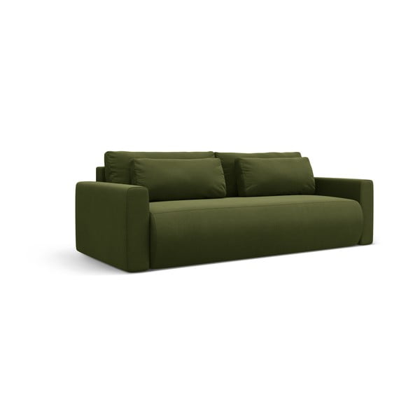 Zielona aksamitna rozkładana sofa ze schowkiem 238 cm Belfast – Cosmopolitan Design-image-2