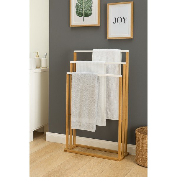 Bambusowy stojak na ręczniki w naturalnym kolorze Nivo – Bonami Essentials-image-1