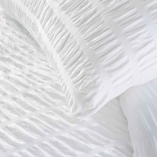 Biała pościel jednoosobowa z kory 140x200 cm Plissia – douceur d'intérieur-image-1