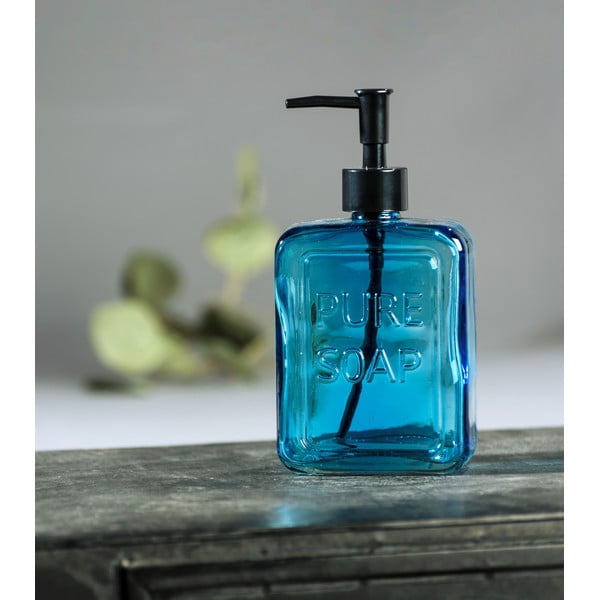 Niebieski szklany dozownik do mydła Wenko Pure Soap-image-2