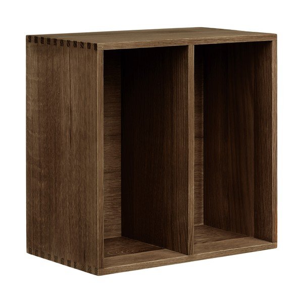 Ciemnobrązowa wielopoziomowa półka z litego drewna dębowego 30 cm Townsville – House Nordic-image-3