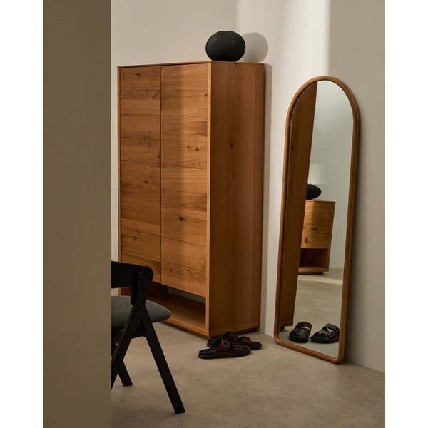 Lustro z drewnianą ramą ścienne 55x155 cm Milsa – Kave Home-image-1