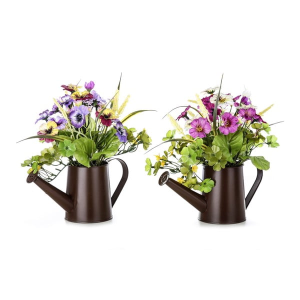 Zestaw 2 kwiatów dekoracyjnych w doniczce Unimasa Plant