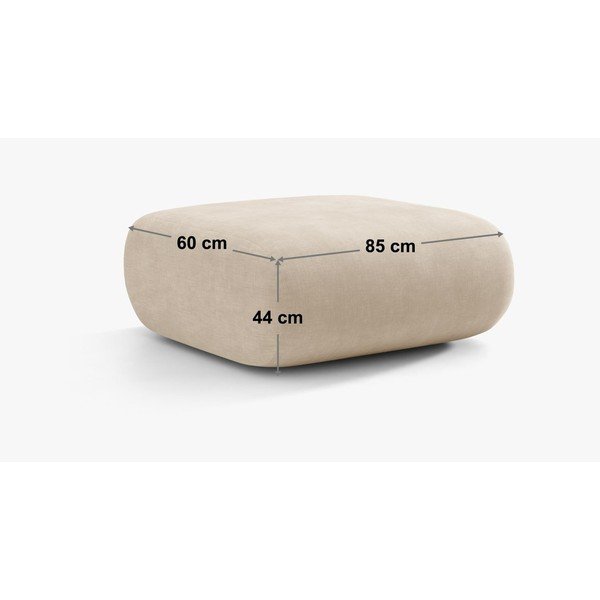 Brązowy puf z tkaniny szenilowej Neo – Micadoni -image-1