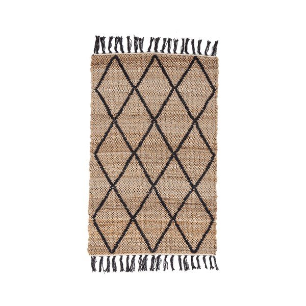 Czarny/w naturalnym kolorze dywan z juty tkany ręcznie 60x90 cm Shaila – Yes Everyday